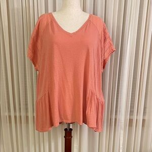 Cato Coral V-Neck Blouse